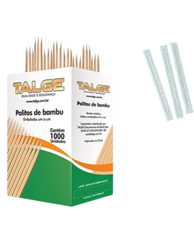Detalhes do produto Palito de Dente Bambu Sachê c/ 1000 