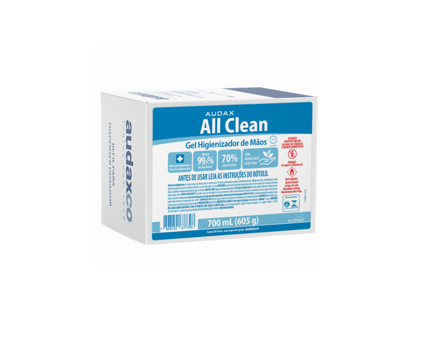 Detalhes do produto Álcool em Gel Antisséptico All Clean Audax 800 ml
