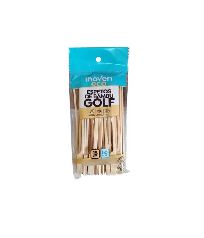 Detalhes do produto Espeto Bambu para Hamburguer Golf 15cm