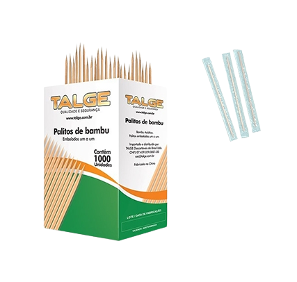 Detalhes do produto Palito de Dente Bambu Sachê c/ 1000 