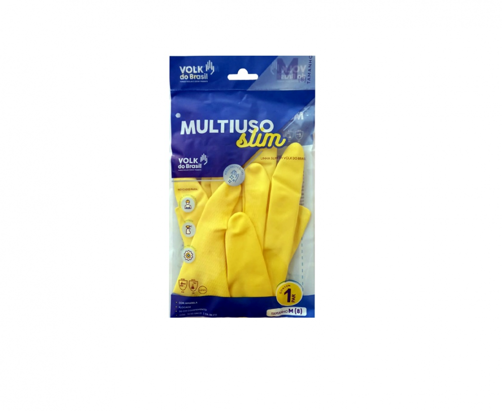 Detalhes do produto Luva Látex Amarela Forrada Slim Volk