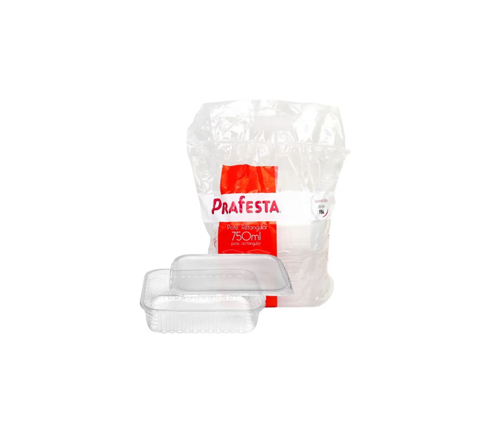 Detalhes do produto Pote Retangular c/ Tampa 750ml