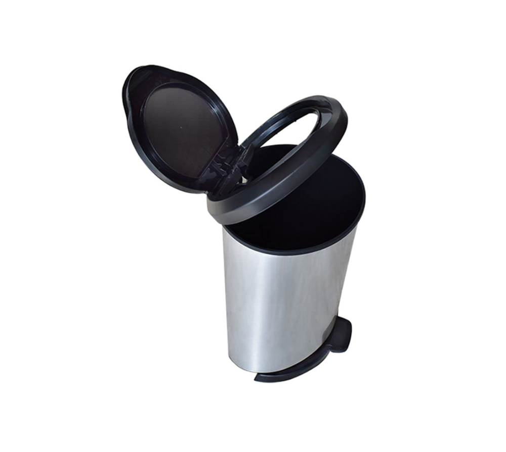 Detalhes do produto Lixeira Plástica Metalizada c/ Pedal 45 L