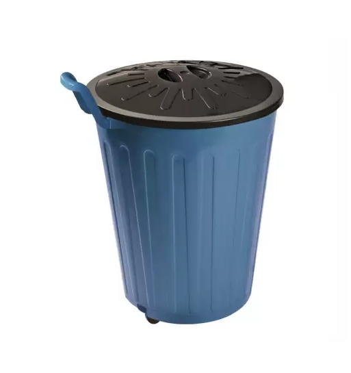 Detalhes do produto Lixeira Plástica c/ Tampa, Alça e Rodinhas 100 L