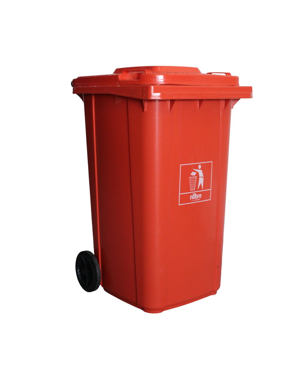 Detalhes do produto Lixeira Plástica Coleta Seletiva 240 L Laranja