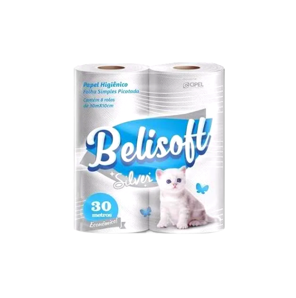Detalhes do produto Papel Higiênico Folha Simples Belisoft Silver 30m