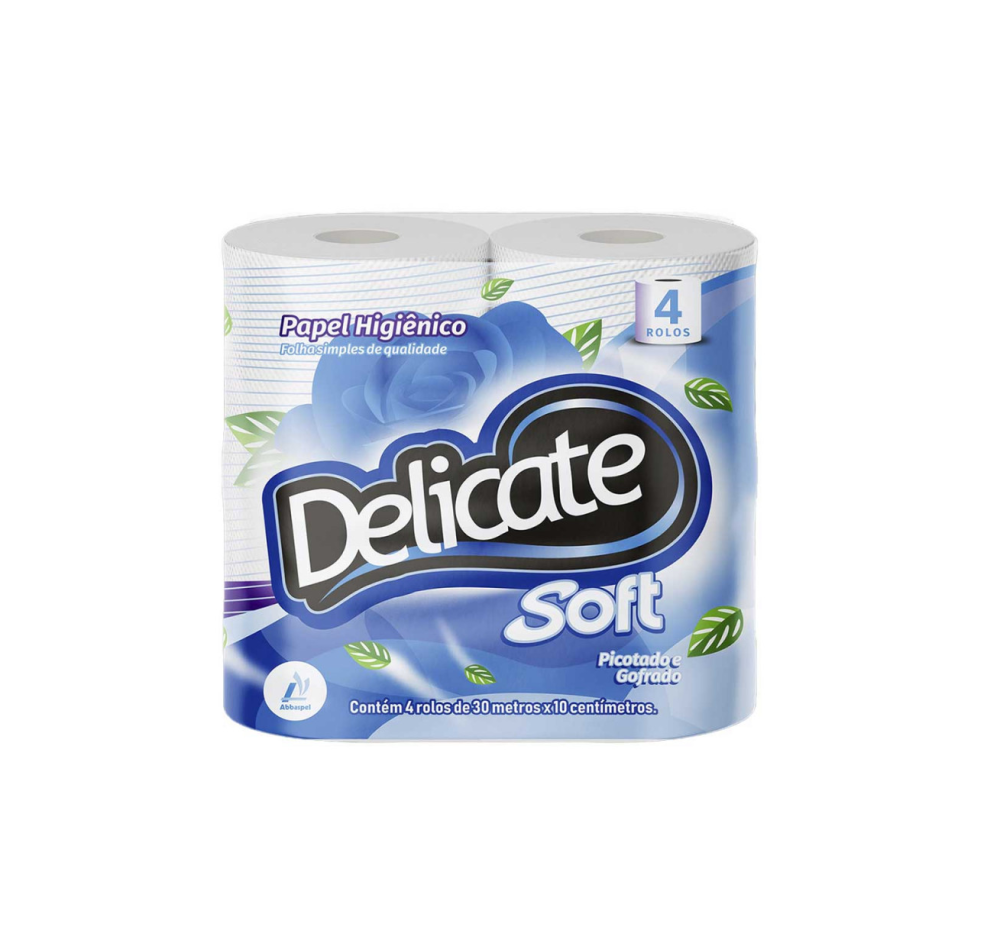Detalhes do produto Papel Higiênico Folha Simples Delicate Soft 30m