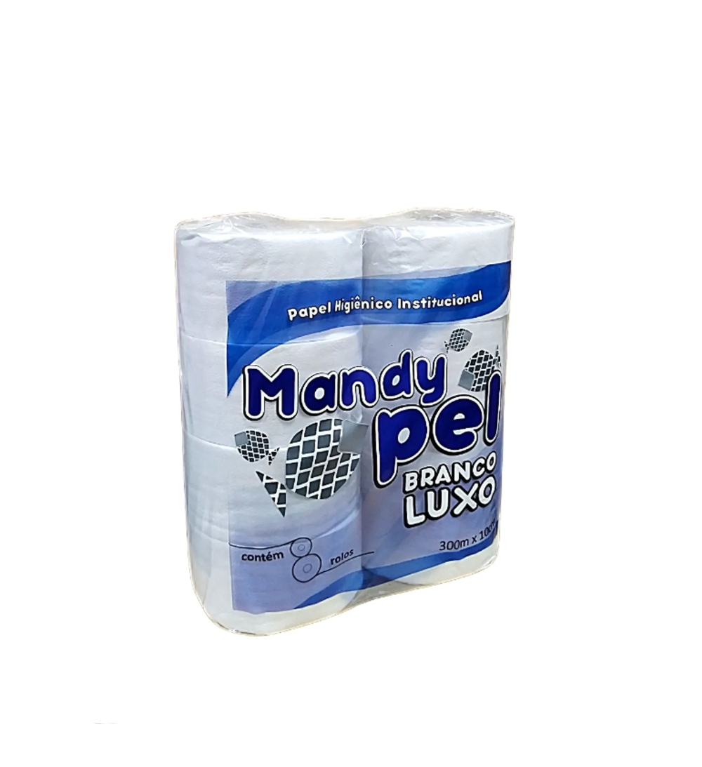 Detalhes do produto Papel Higiênico Rolão Folha Simples Branco Luxo Mandypel 300m