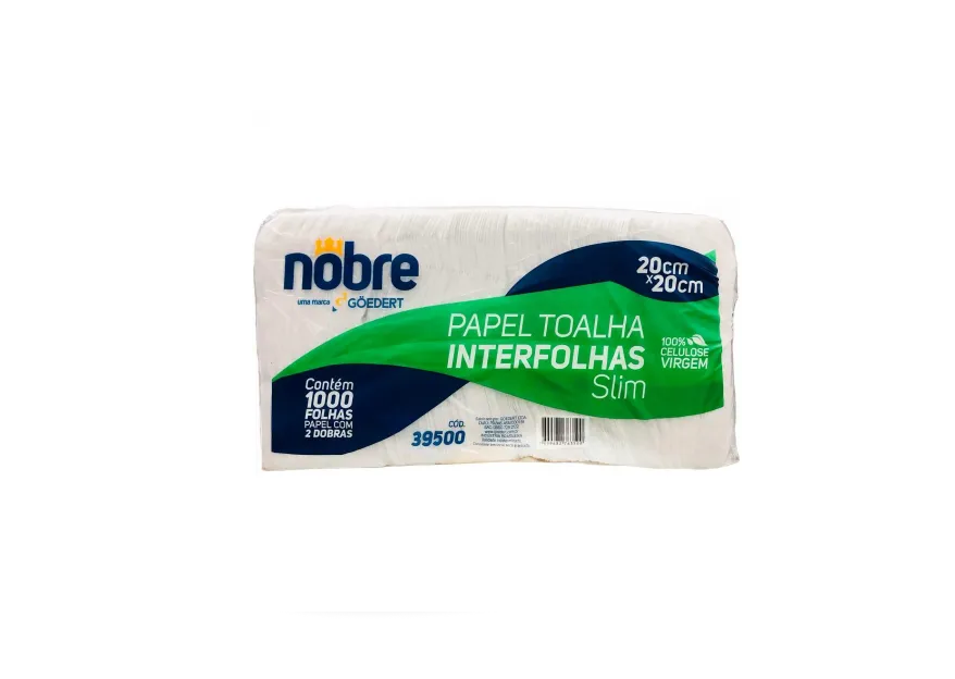 Detalhes do produto Papel Toalha Interfolhas 100% Cel. Nobre Goedert Slim c/ 1000