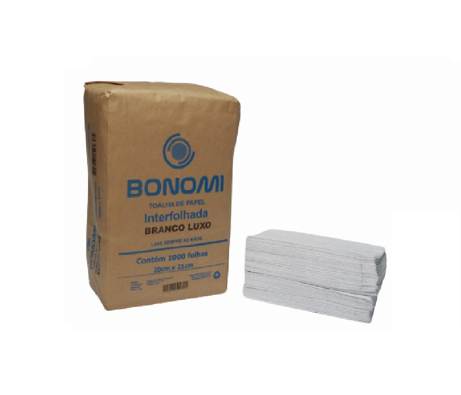 Detalhes do produto Papel Toalha Interfolhas Branco Luxo Bonomi c/ 1000