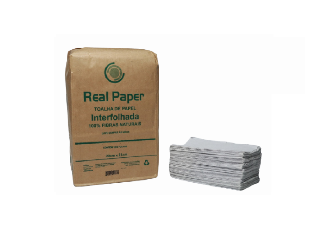 Detalhes do produto Papel Toalha Interfolhas Branco Real Paper c/ 1000