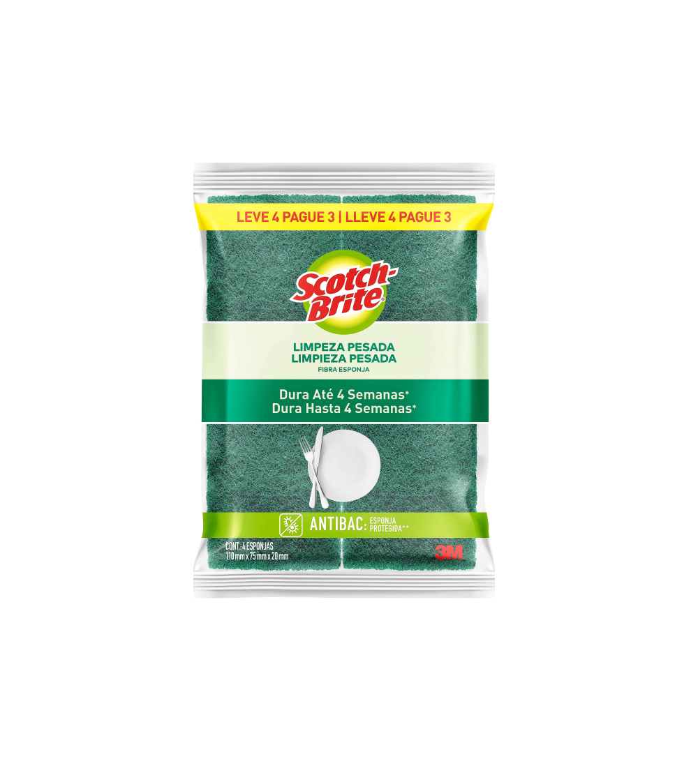 Detalhes do produto Esponja Dupla Face Limpeza Pesada Scotch Brite
