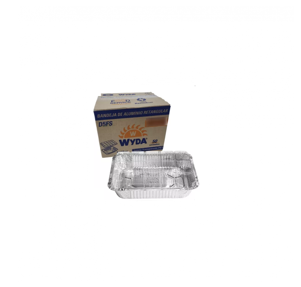 Detalhes do produto Bandeja Alumínio Retangular 1150ml c/ Tampa Pet