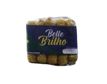 Detalhes do produto Esponja Retangular Dourada Belle Brilho