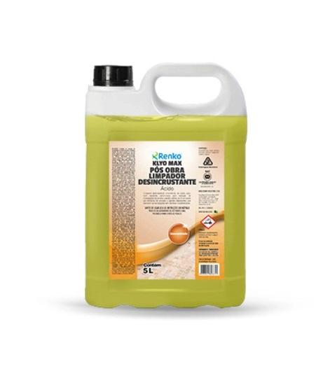 Detalhes do produto Desincrustante Ácido Pós Obra Klyo Max Renko 5 L
