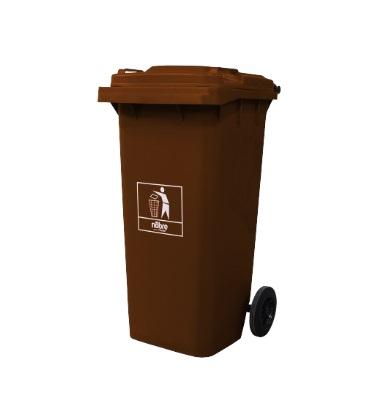 Detalhes do produto Lixeira Plástica Coleta Seletiva 120 L Marrom