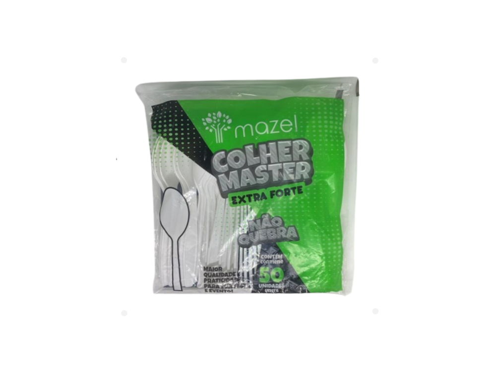 Detalhes do produto Colher Plástica Refeição Branca Inquebrável