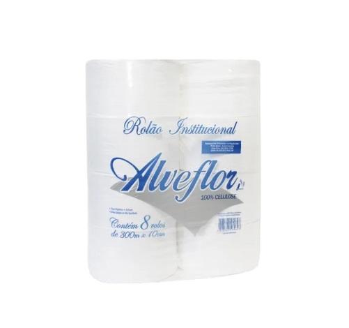 Detalhes do produto Papel Higiênico Rolão Folha Simples 100% cel. Alveflor 300m