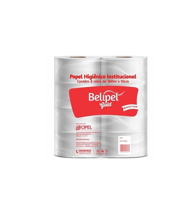 Detalhes do produto Papel Higiênico Rolão Folha Simples Branco Luxo Belipel Gold 300m