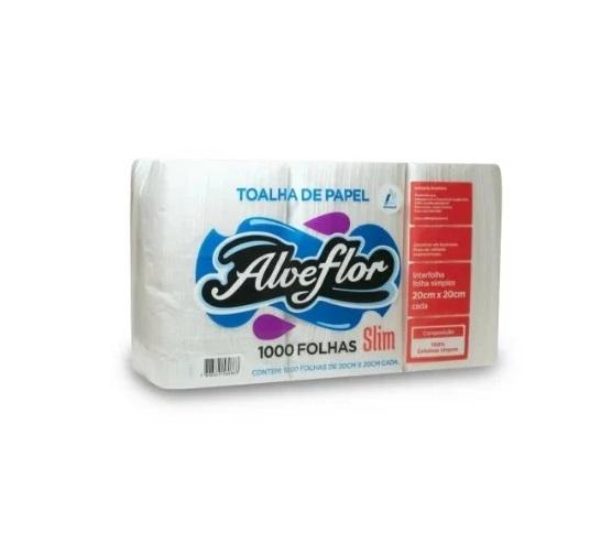 Detalhes do produto Papel Toalha Interfolhas 100% Cel. Alveflor Slim c/ 1000