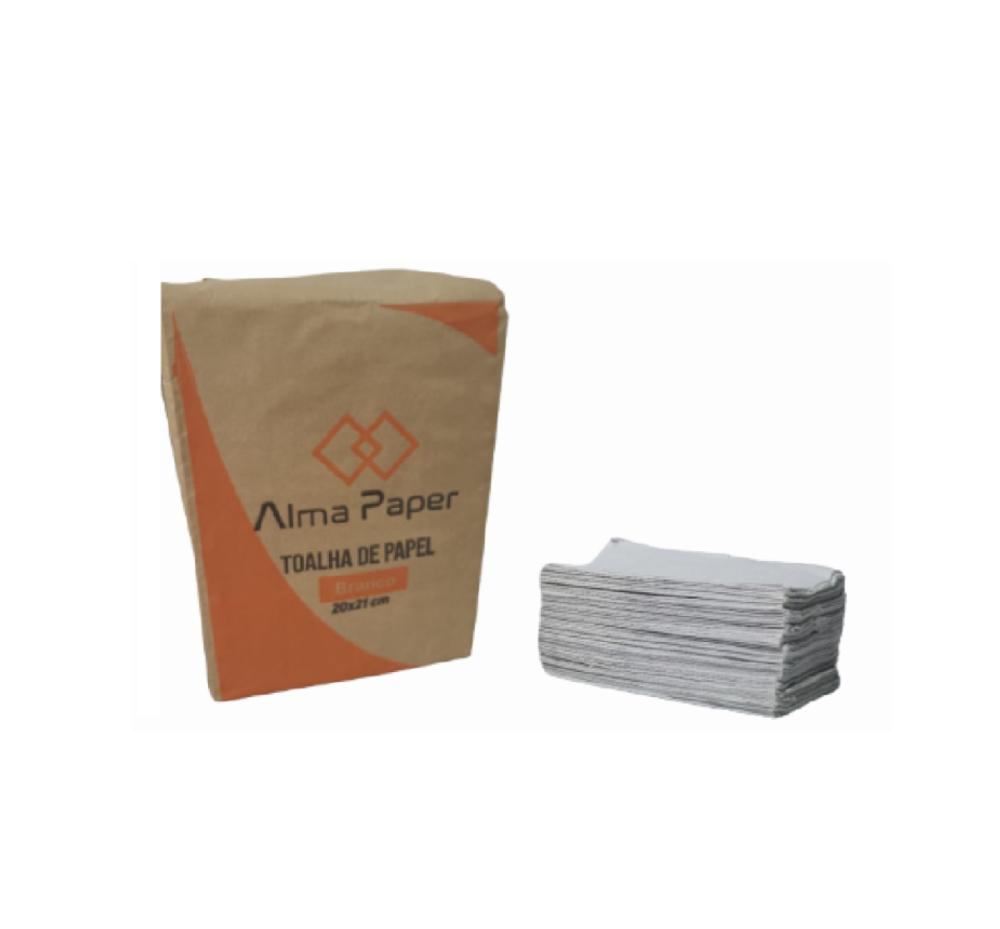 Detalhes do produto Papel Toalha Interfolhas Branco Alma Paper c/ 500