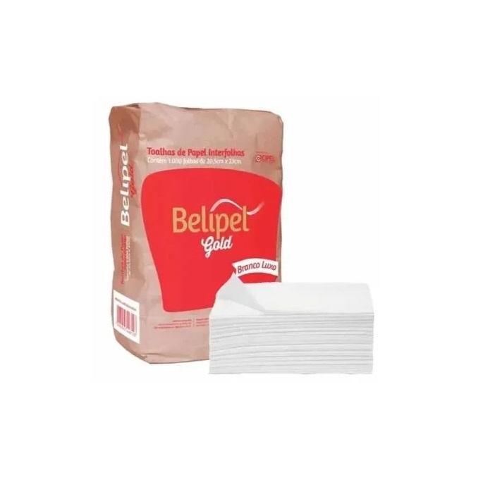 Detalhes do produto Papel Toalha Interfolhas Branco Luxo Belipel Gold c/ 850
