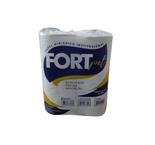 Detalhes do produto Papel Higiênico Rolão Folha Simples Branco Fortpel 300m