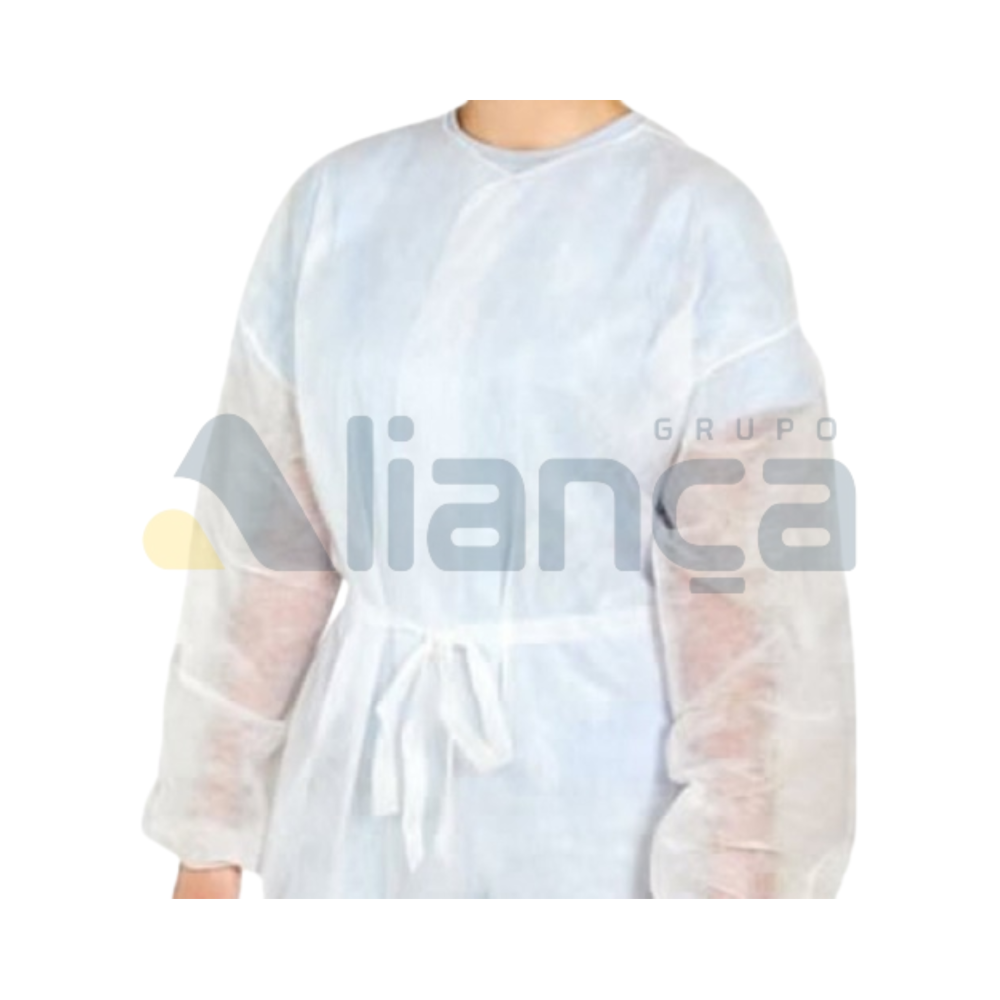 Detalhes do produto Avental TNT Descartável Manga Longa